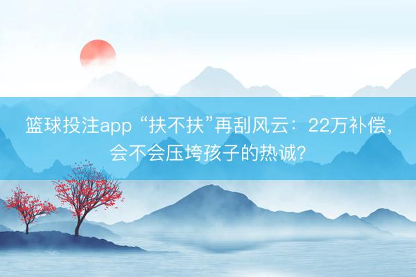 篮球投注app “扶不扶”再刮风云:22万补偿,会不会压垮孩子的热诚?
