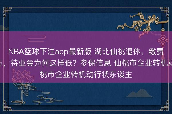 NBA篮球下注app最新版 湖北仙桃退休，缴费31年账户6万，待业金为何这样低？参保信息 仙桃市企业转机动行状东谈主